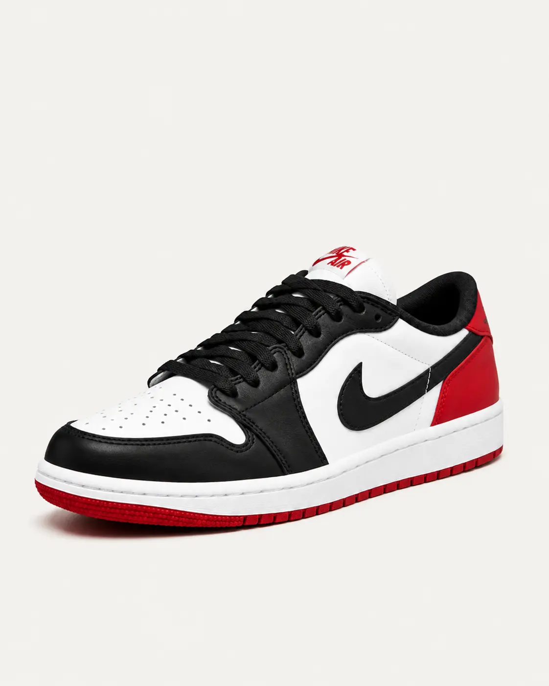 Jordan Air Jordan 1 Low — Black Toe — White / Black / Varsity Red