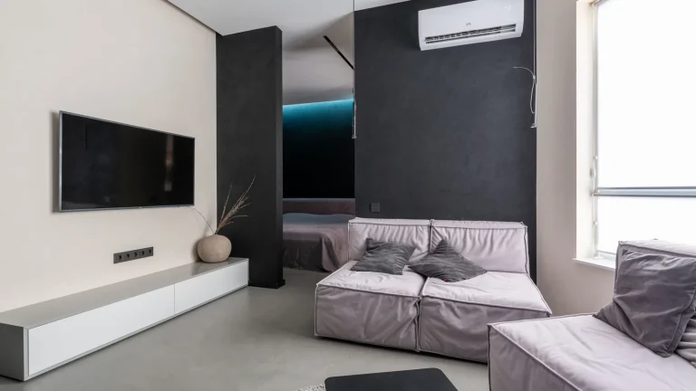 Téléviseur installé dans un salon moderne pour regarder du streaming